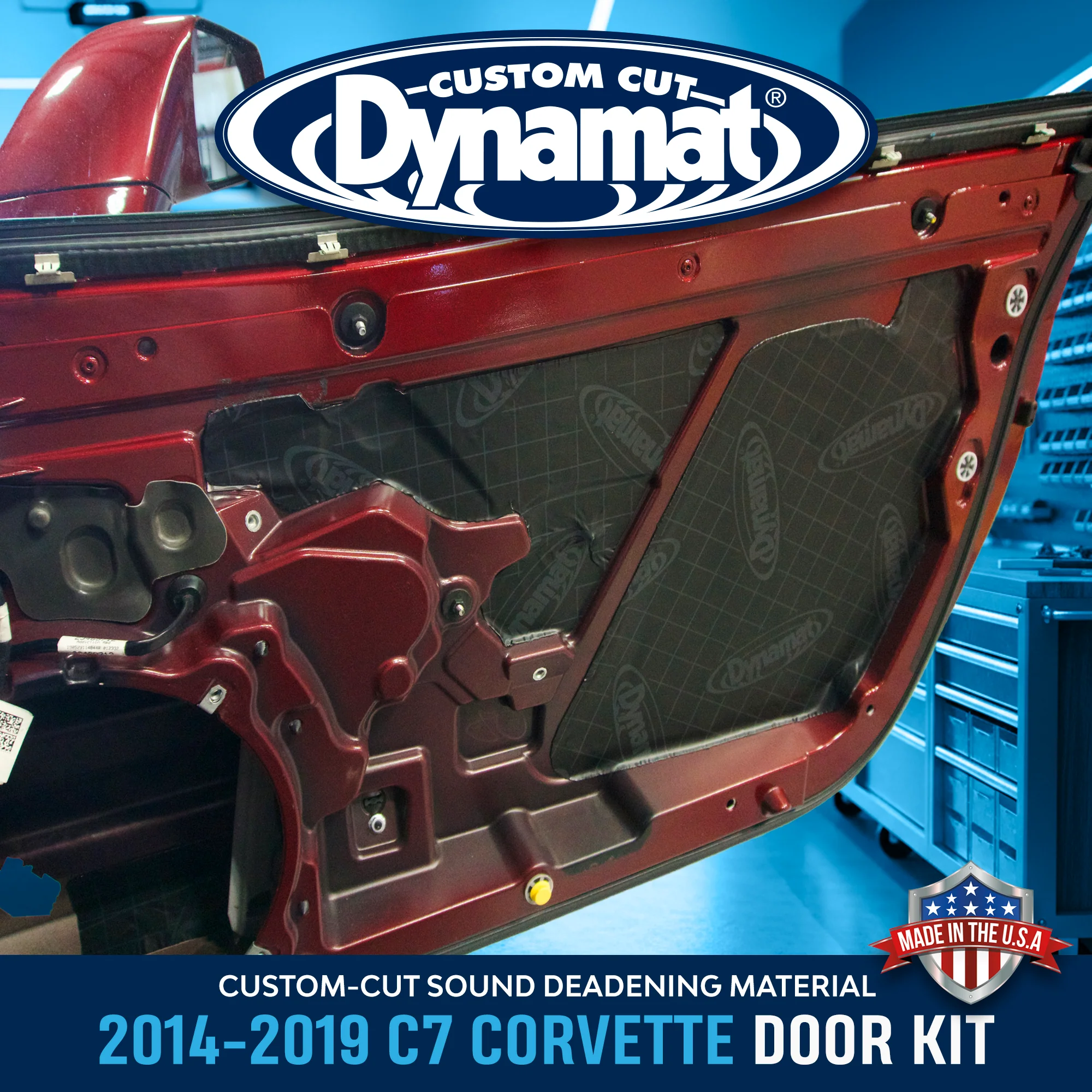 2014-2019 GM C7 Corvette Doors Custom Cut Sound Deadening Kit - Image 3