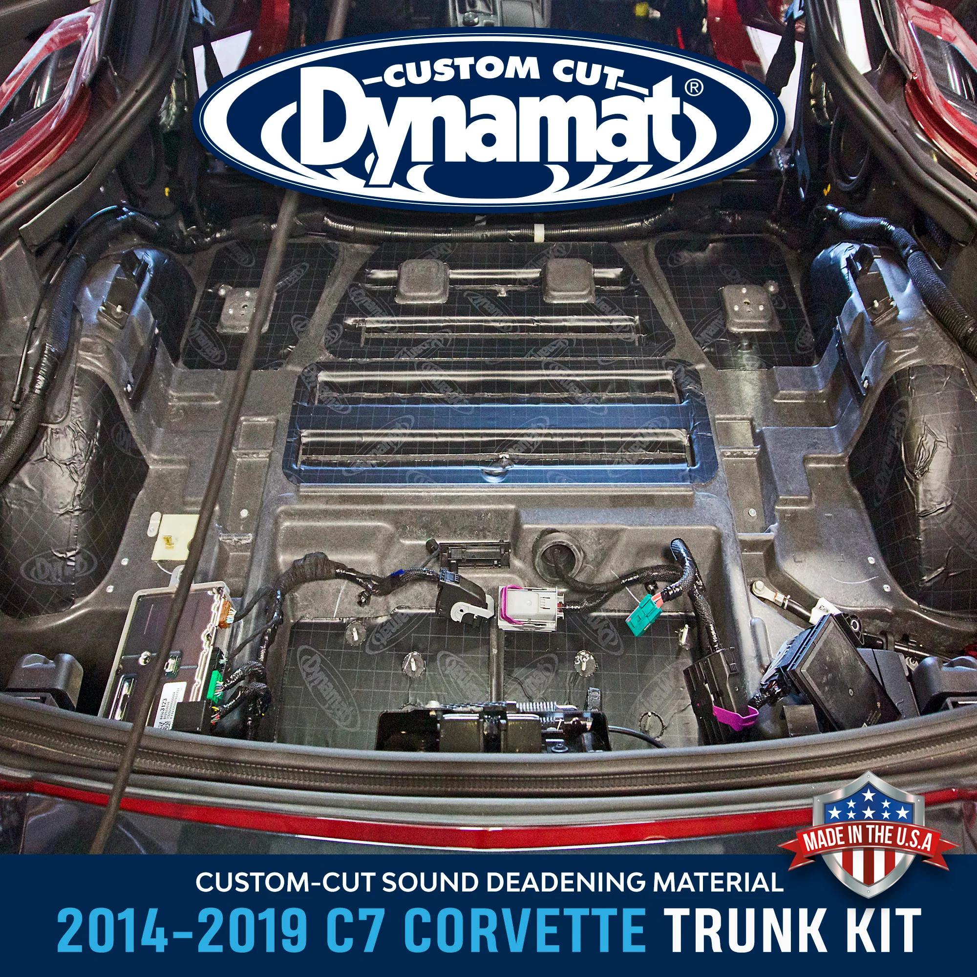 2014-2019 GM C7 Corvette Trunk Custom Cut Sound Deadening Kit - Image 3
